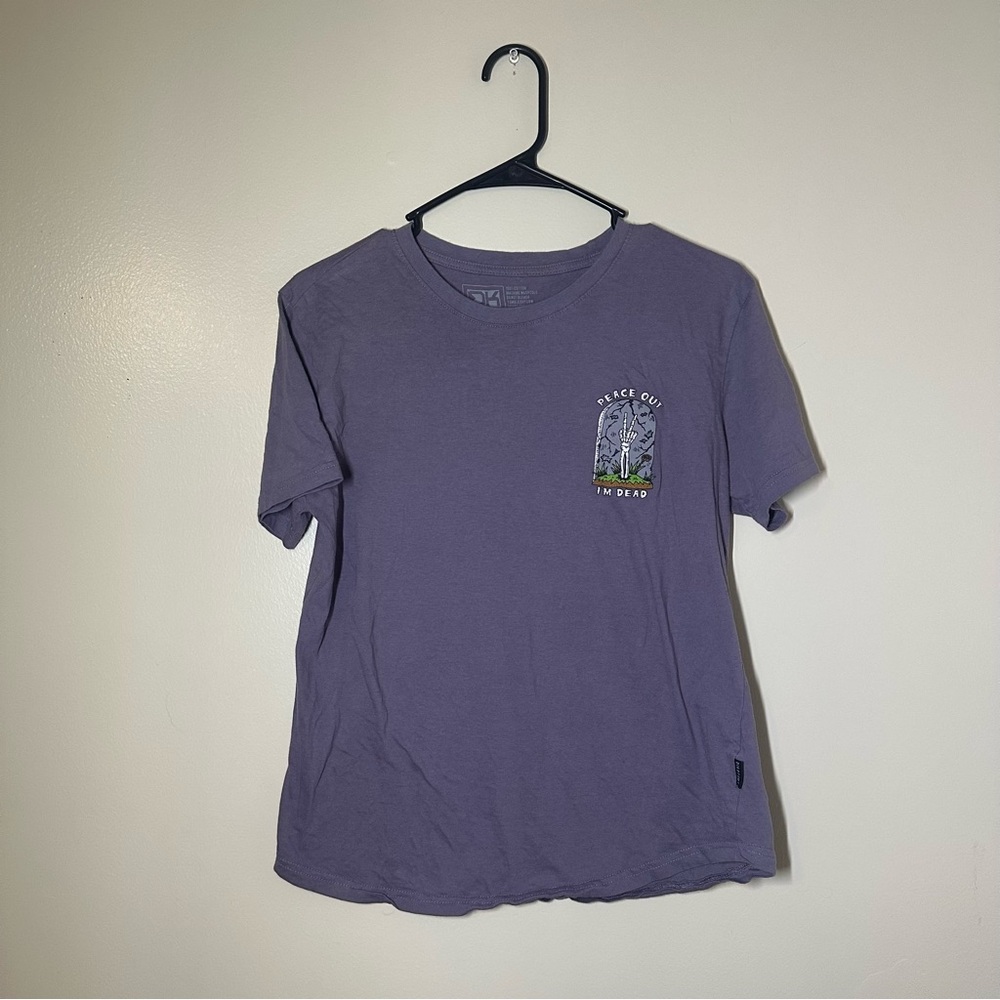 “Peace Out, I’m Dead” Purple Short Sleeve Tee